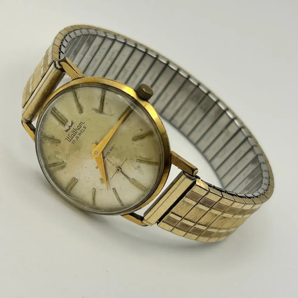 Vintage Waltham Men’s Watch featuring 17-jewel Mechanical Mov’t Gold-tone